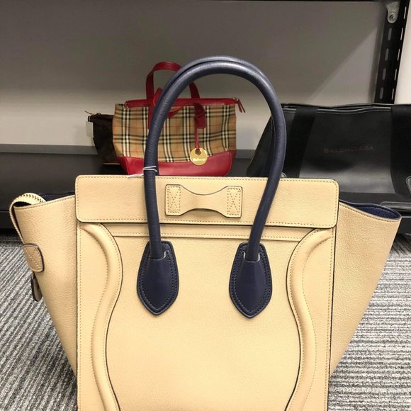 Celine Bicolor Luggage Bag Leather Micro - Picture 2 of 12